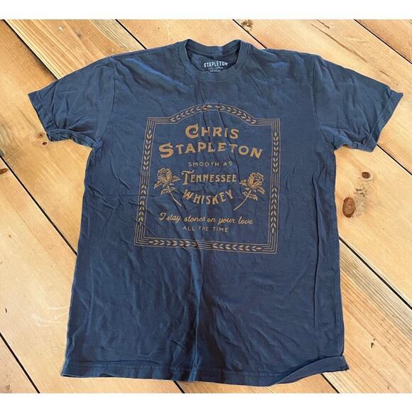 Chris Stapleton Shirt Adult Medium Gray Smooth As Tennessee Whiskey Soft Casual - Picture 1 of 5